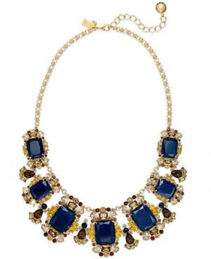 kate spade new york Gold-Tone Blue Stone Graduated Frontal Necklace